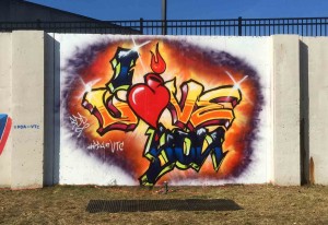 Graffiti wall mural (I Love You)